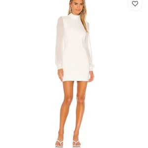 NBD puff sleeve white dress